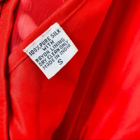 VTG 100% Silk 80s Fringed Beadwork Flapper Dress S - Picture 13 of 15